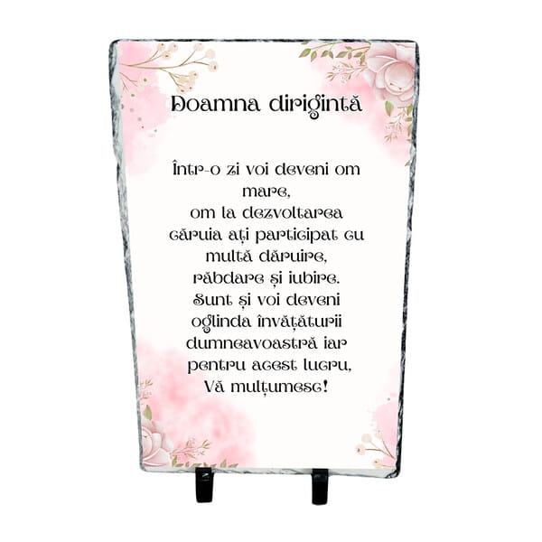 Placă ardezie cu mesaj de mulțumire pentru dirigintă– cadou emoționant
