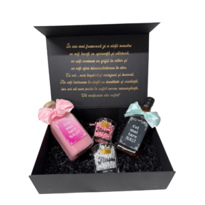 Set cadou nași – “Fără voi, povestea noastră ar fi incompletă” | Cutie premium cu mesaj personalizat, modelul 47