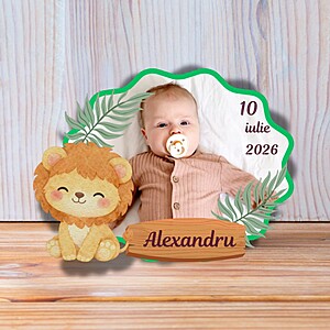 Mărturii Magnetice Personalizate pentru Botez – cu Săculeț de Organza Inclus Model 10