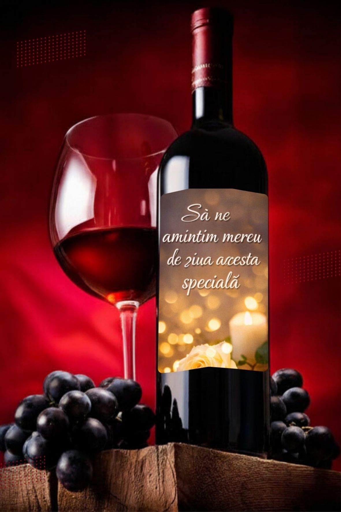 Sticlă vin cu etichetă „Să ne amintim mereu de ziua aceasta specială” – cadou elegant pentru evenimente