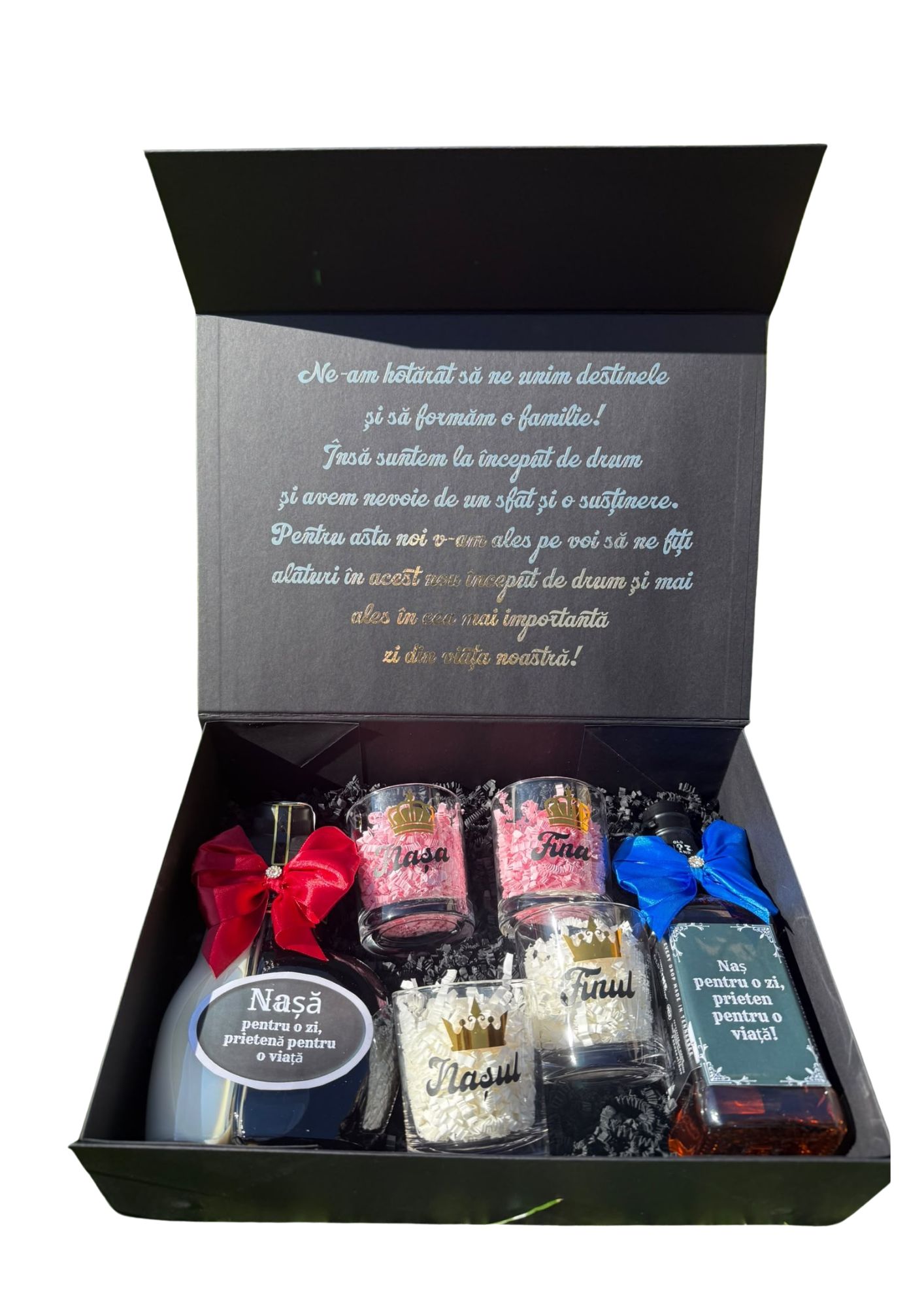 Set premium pentru cererea nașilor cu 4 pahare