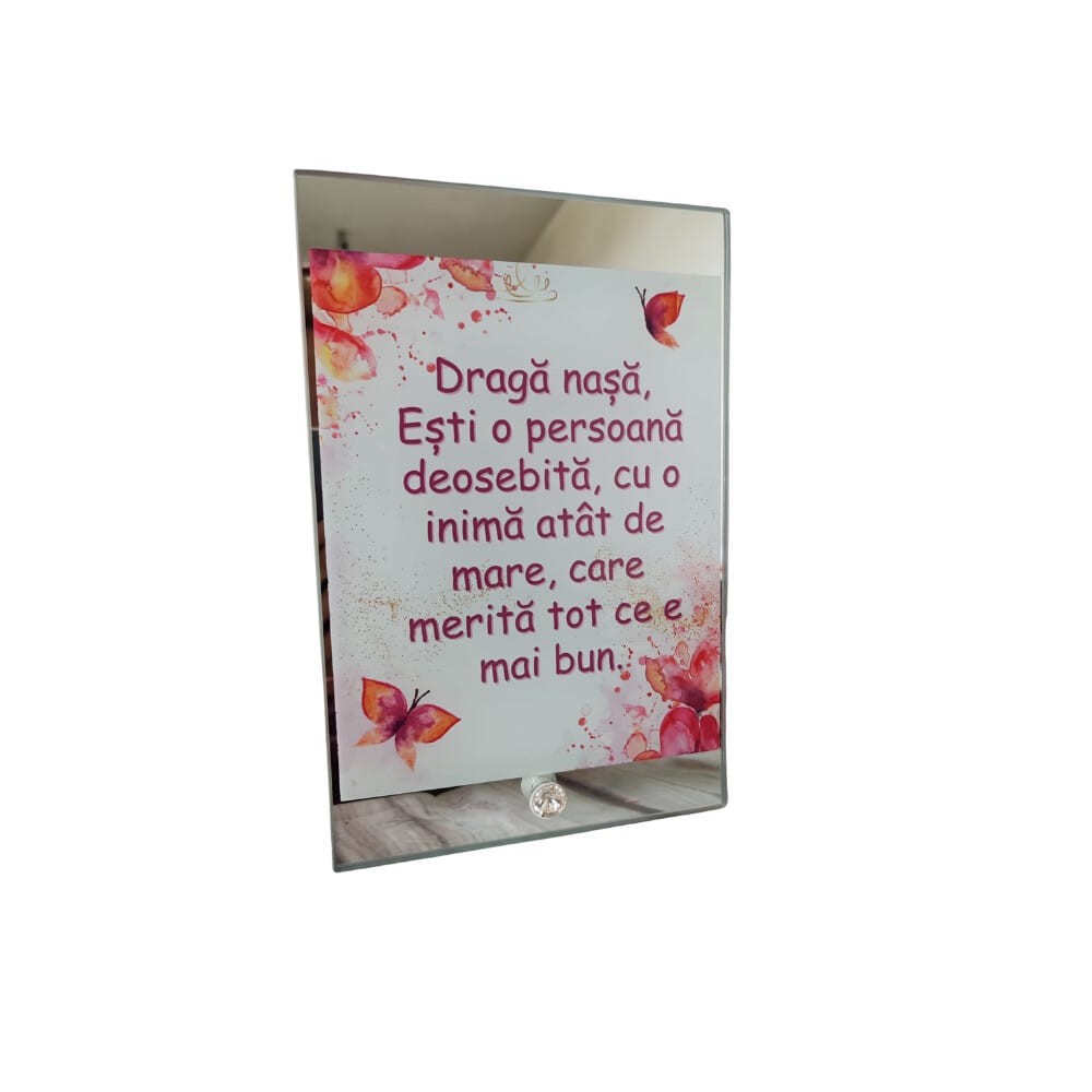 Tablou sticlă dragă nașă, ești o persoană deosebită, cu o inimă atât de mare, care merită tot ce e mai bun!