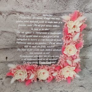 Placă acrilică cu mesaj de mulțumire pentru nănuți, din partea finuței!
