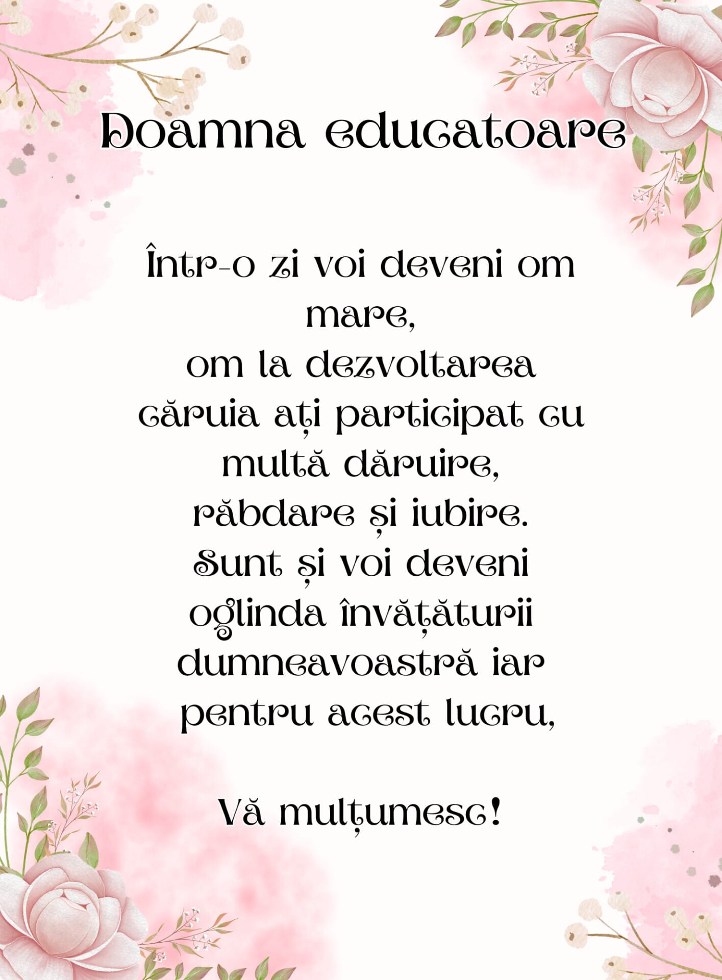 Placă ardezie cu mesaj de mulțumire pentru educatoare– cadou emoționant - imagine 2
