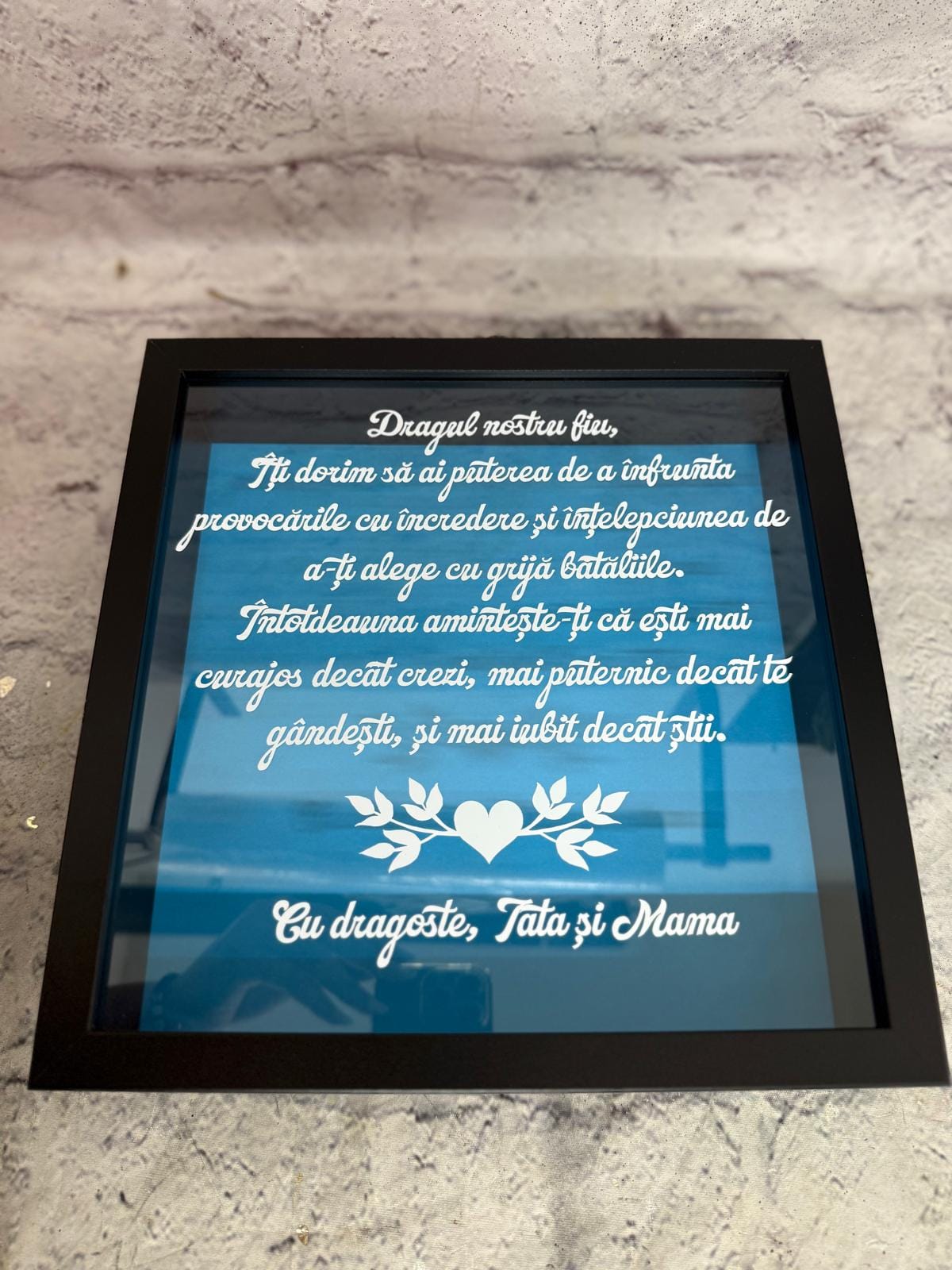 Tablou Decorativ cu Mesaj Emoționant pentru Fiu – Cadou de la Părinți - imagine 2