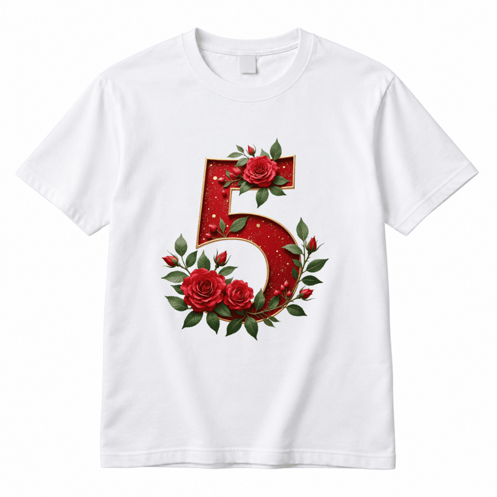 Tricou aniversar 5 ani – Trandafiri