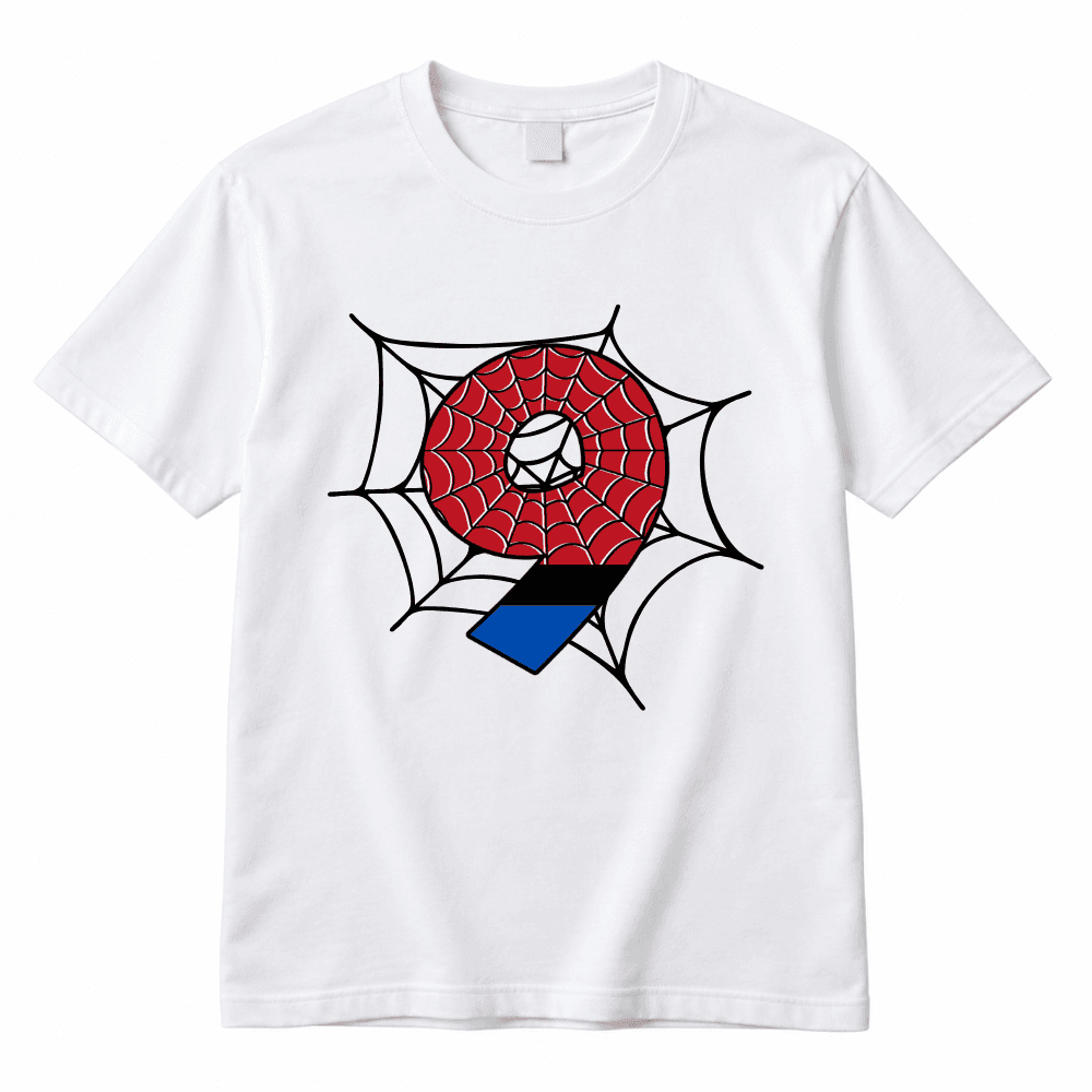 Tricou aniversar copii 9 ani, model pânză de păianjen, alb, bumbac