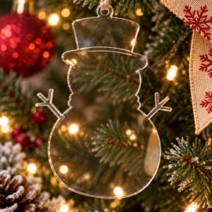 Ornament blank OM DE ZĂPADĂ din acril transparent pentru Crăciun – 8 × 12 cm, grosime 2 mm