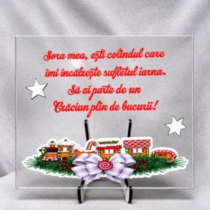 Placă acrilică decorativă de Crăciun pentru soră