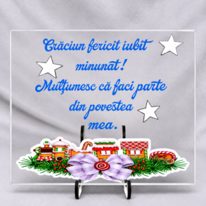 Placă acrilică decorativă de Crăciun pentru iubit