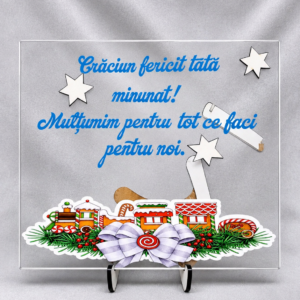 Placă acrilică decorativă de Crăciun pentru tată