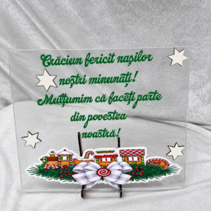 Placă acrilică decorativă de Crăciun pentru nași
