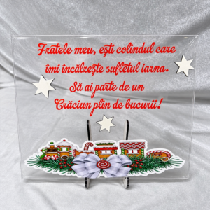 Placa acrilică pentru frate tematică craciun