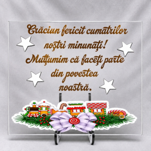 Placă acrilică decorativă de Crăciun pentru cumătri
