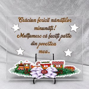 Placă acrilică decorativă de Crăciun pentru nănuți